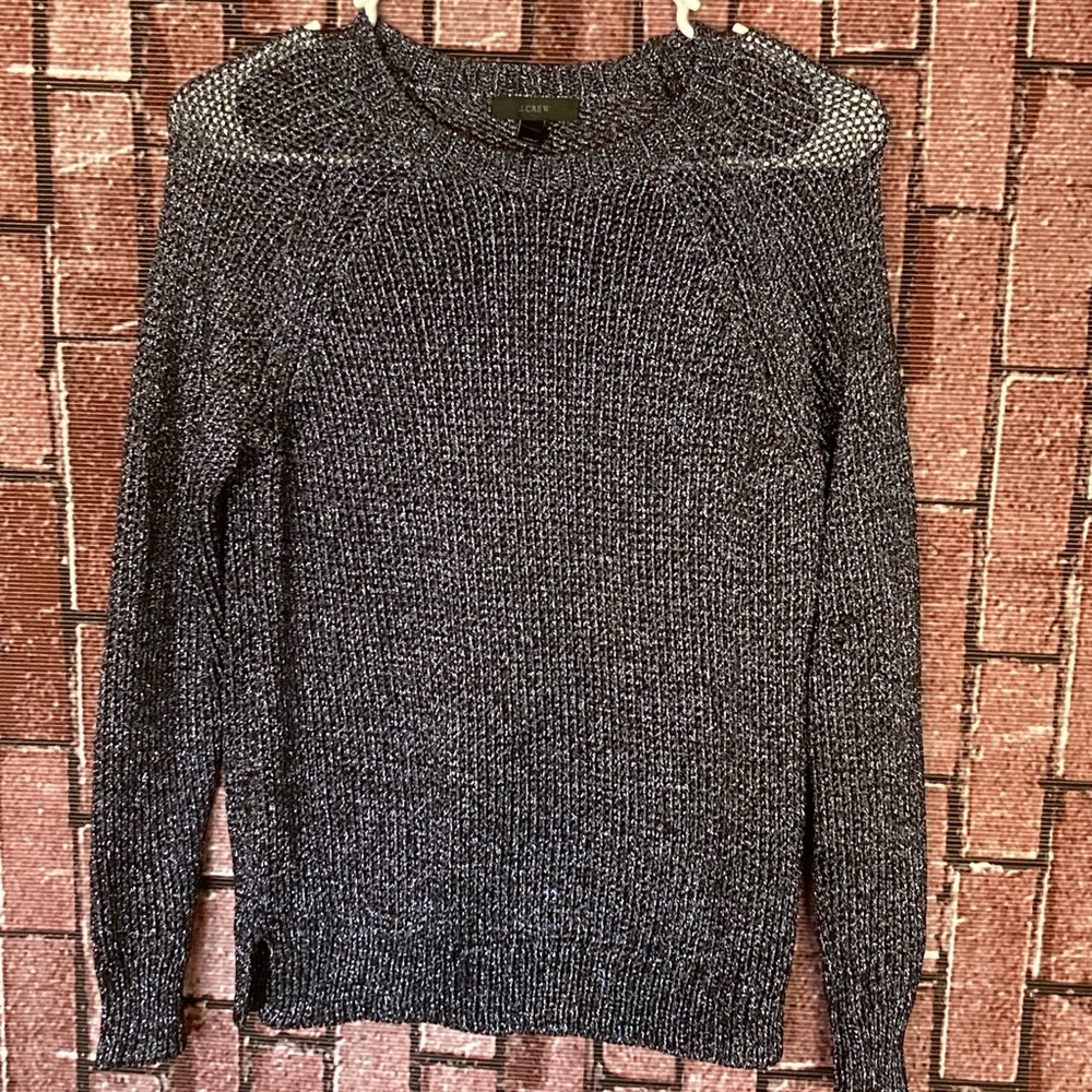 J Crew blue/metallic accent-Sweater! Size XS!
